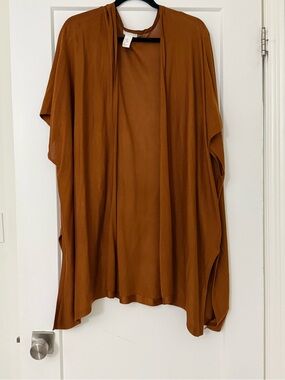 H&M Open-Front Tunic Cardigan in Rust Brown